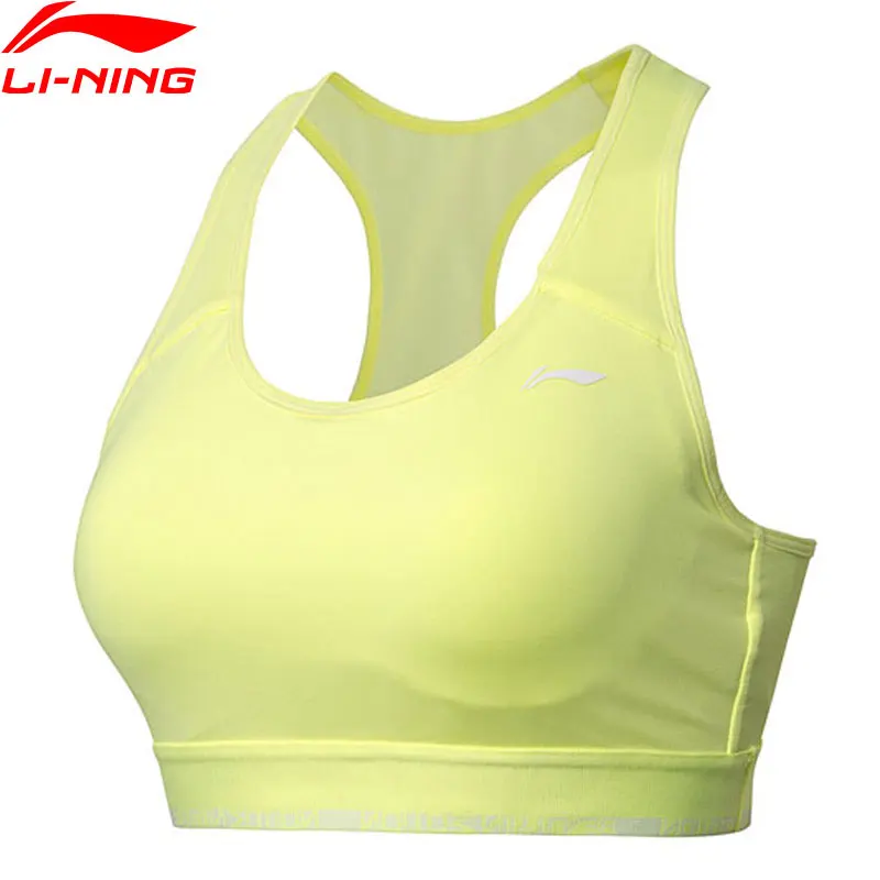 Li-Ning, женские профессиональные облегающие спортивные бюстгальтеры, средняя поддержка, дышащий, комфортный, с подкладкой, спортивный бюстгальтер AUBN022 CJFM18