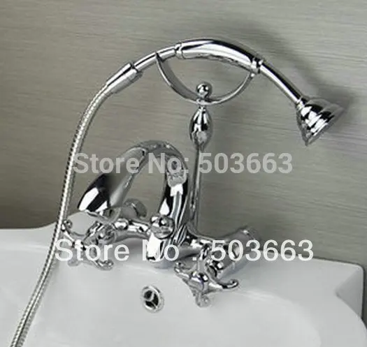 

Wall-mounted two handles waterfall mixer tap b9001 bathtub faucet shower set