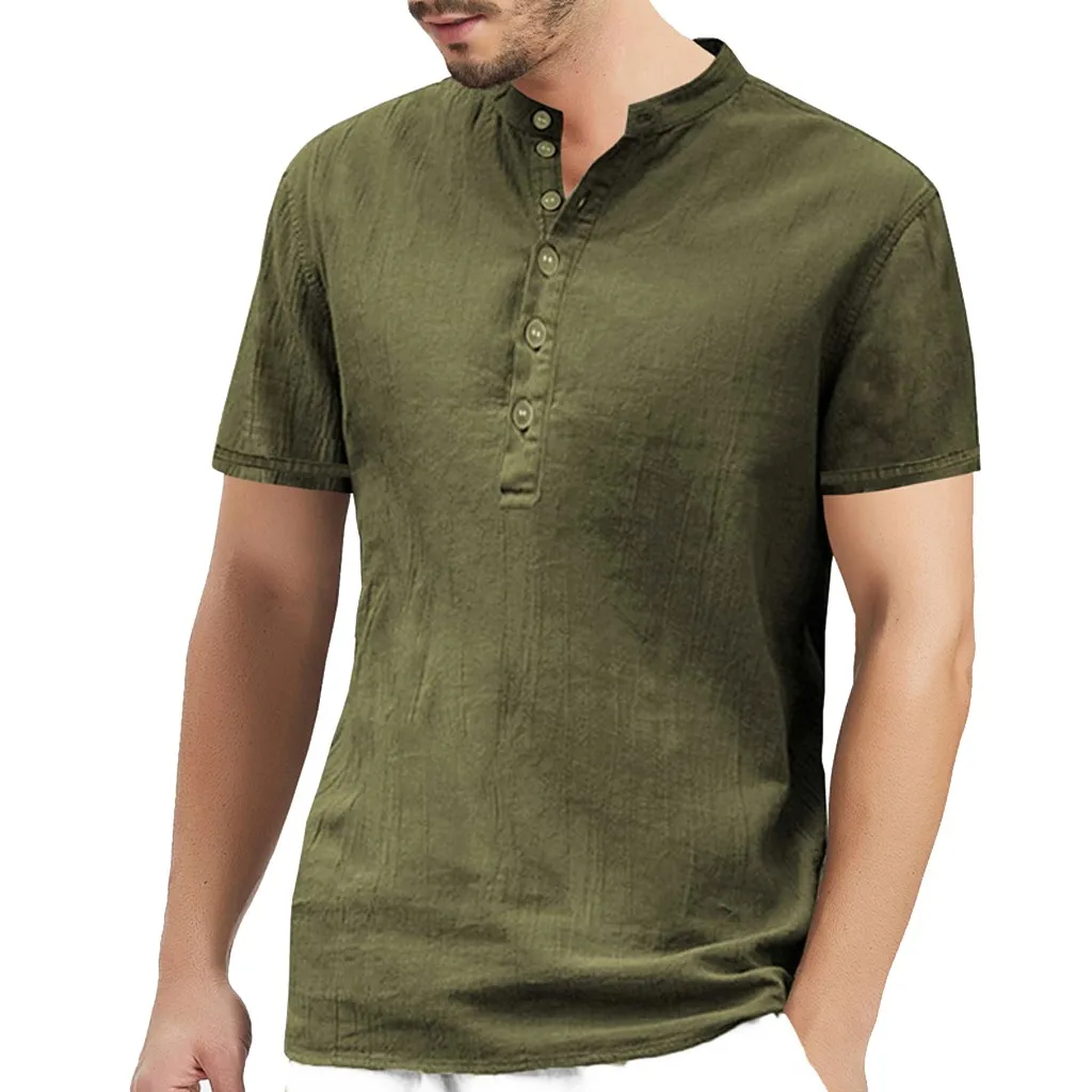 

Polo Shirt Men 2019 Summer Top Brand Clothing Button Camisa Polos Masculina Cotton Hemp Short Sleeve Men Polo Shirt Comfortable