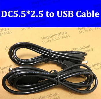 

High Quality USB A 2.0 male Power Supply Charging Cable to DC 5.5x2.5mm male Plug Connector Cord