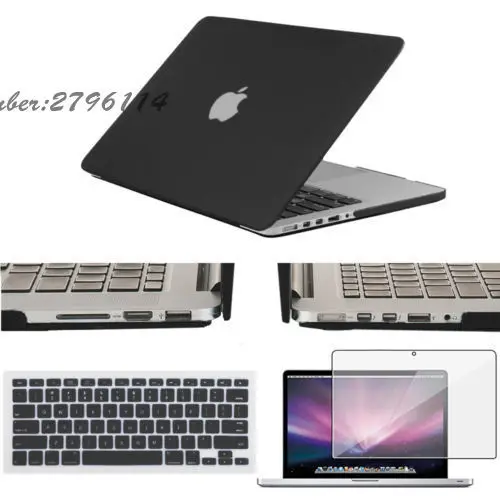 4в1 Матовый Жесткий чехол + для клавиатуры сумка ноутбука ЖК-пленка Apple Macbook Pro Air