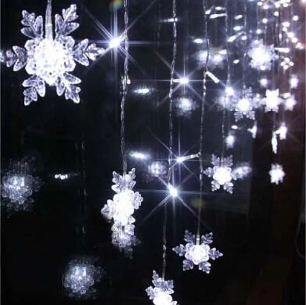 240 Led Blanco Colgante Carámbano Cadena De Luces 5m Cable Navidad Fiesta Boda Decoración