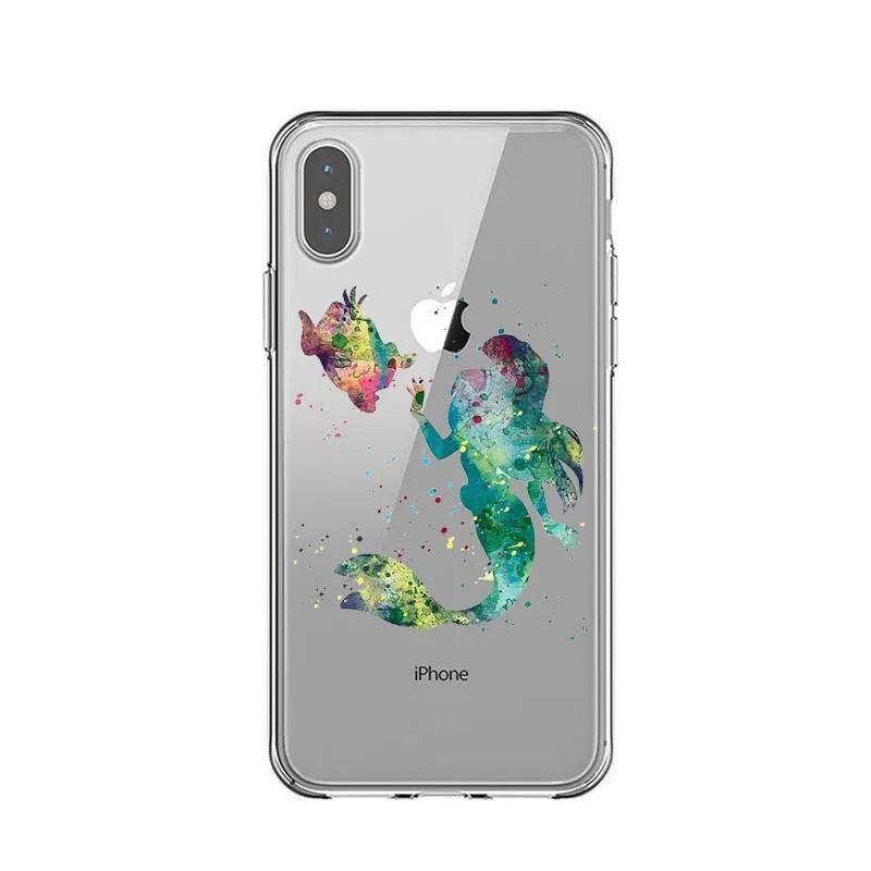 Силиконовый чехол TinkerBell для телефона iPhone 7 8 Plus XS MAX XR милый мягкий маленький чехол с русалкой для iPhone X 6 6S Plus 7 8 5 SE Coque - Цвет: TPU