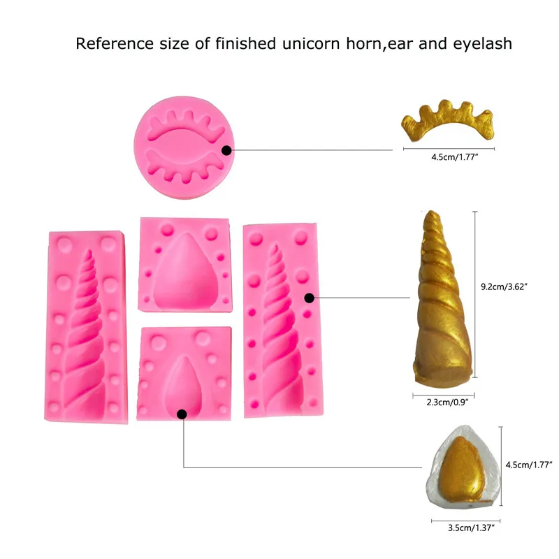 5 шт./компл. Единорог Силиконовая Форма Fondant(сахарная) пресс-форма для тортов декоративные инструменты, единорог, пресс-форма для шоколадных конфет формы для мастики