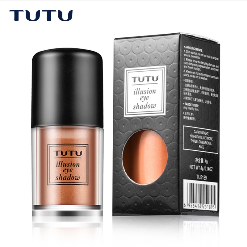 

TUTU New 10 Colors Glitter Loose Eyeshadow Powder Makeup Metal Highlighter Single Color Illusion Eye Shadow Liner Powder 4g