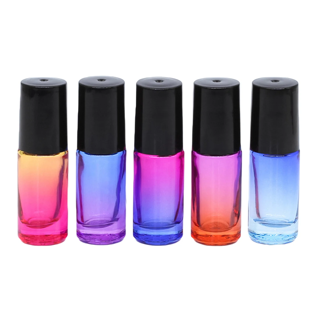 5pcs 5ml Refillable Perfume Bottles with Steel Roller Balls Essential