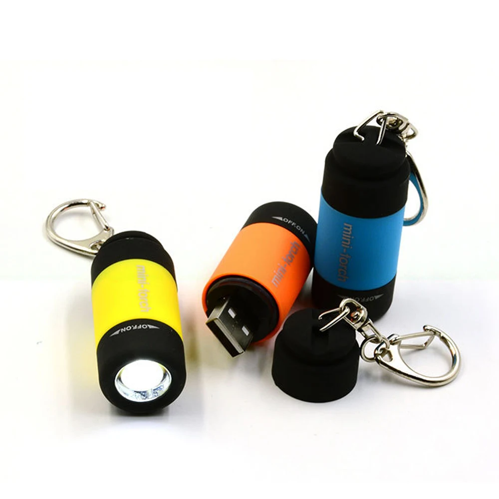 

USB Rechargeable LED Flashlight Keychain Torch LED Lantern Light Portable Linternas Flash Lights for Outdoor Lighting