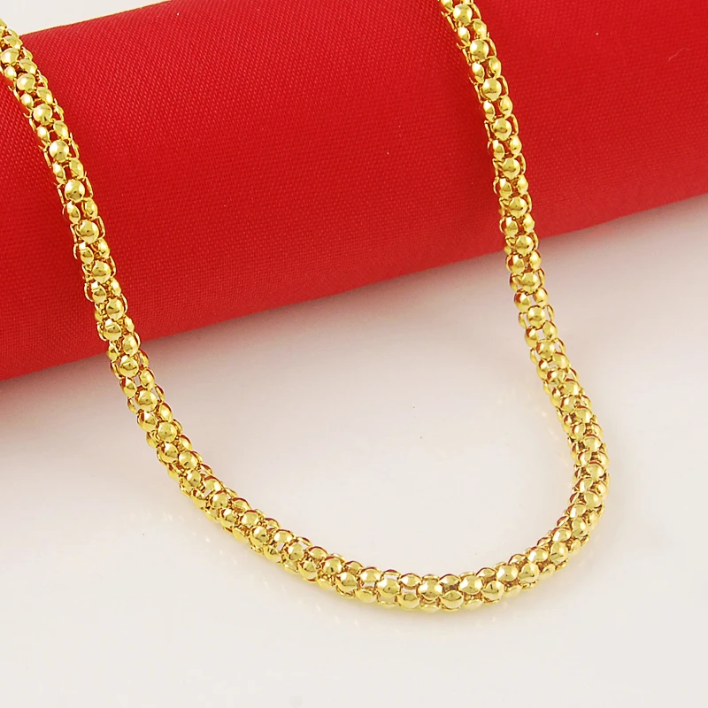 Hot Selling Classic Necklace 24K Gold 62cm Link Chain Necklace