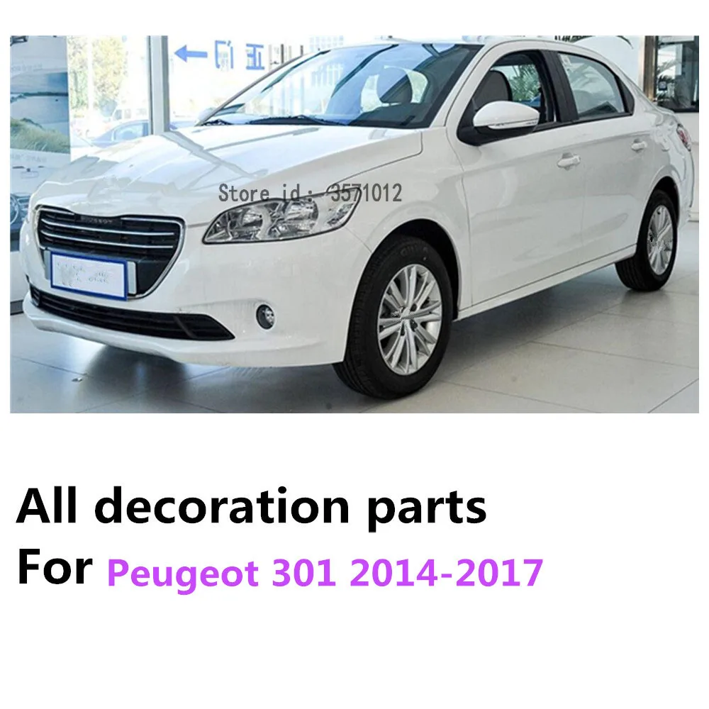Для Peugeot 301 2014 2015 2016 2017 автомобильный детектор отделка кузова из нержавеющей стали