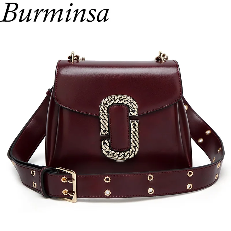 Burminsa Brand Small Flap Crossbody Bags Wide Strap Women Messenger Bags Designer Handbags High ...