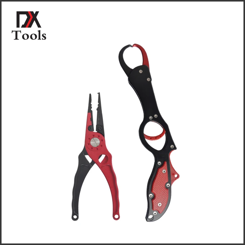 

Fishing Lip Grip Aluminum Gripper Fishing Pliers Tools Open Spring Ring Scissors Accessories Hook Remover Line Cutter Tackle Set