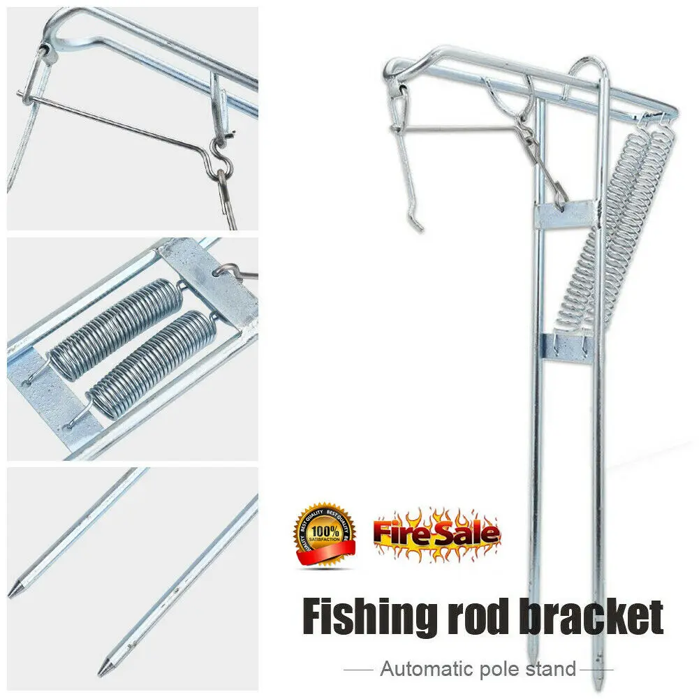 

2019 Newest Hot High Quality Stainless Steel Fishing Rod Holder Automatic Double Spring Fish Pole Bracket Rest Portable