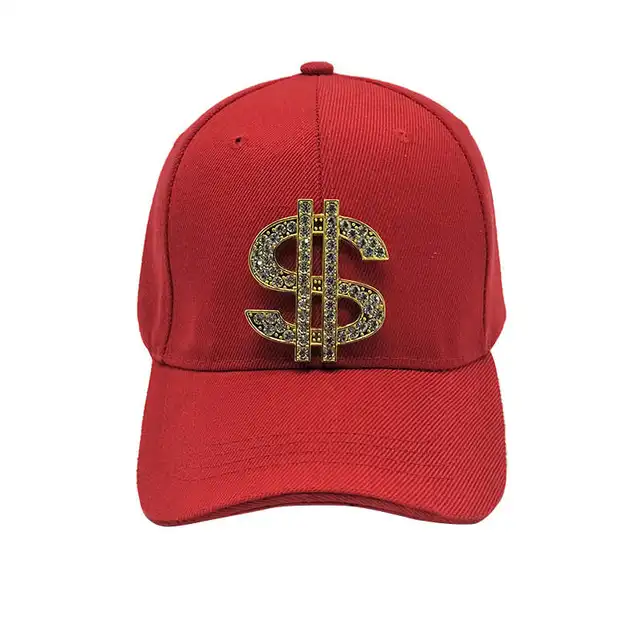 Brand Adjustable Diamond Dollar Sign The Money Baseball Cap Gorras