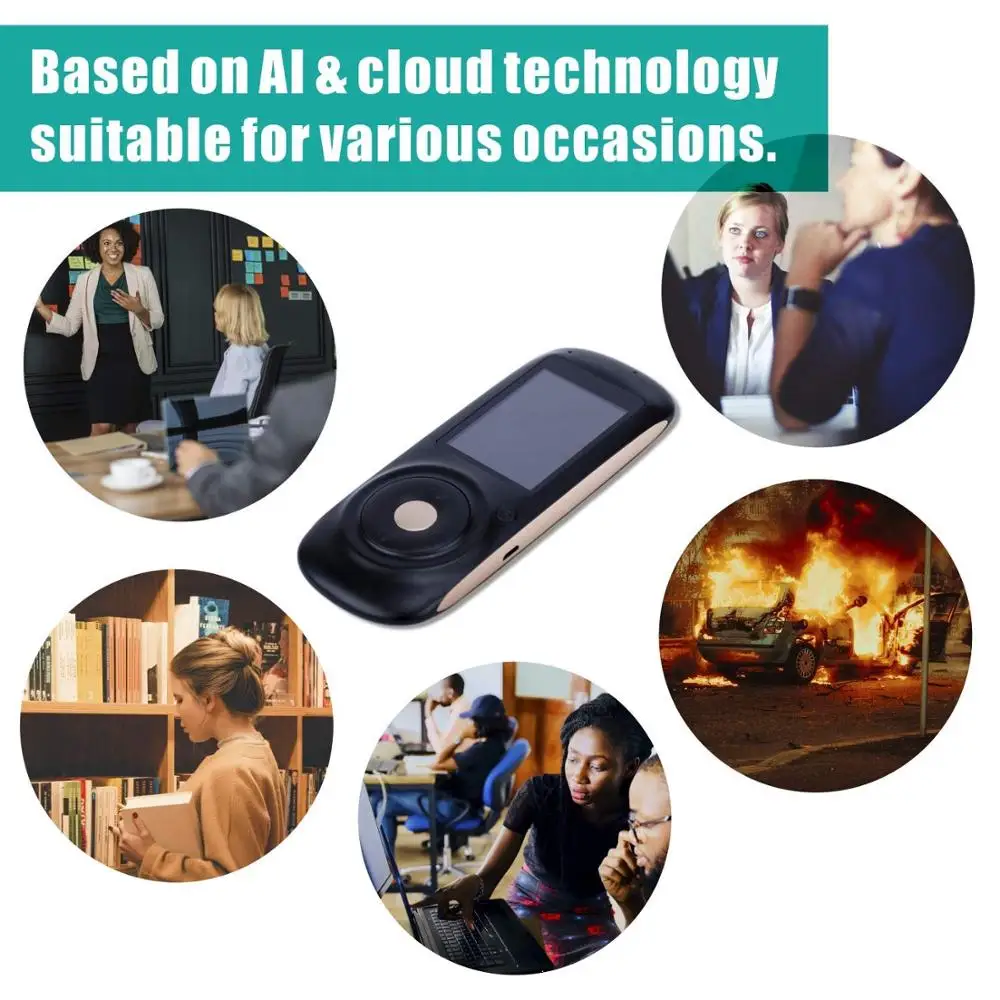 10pcs 68 Languages Smart voice translator English Japanese Korean French Russian German Chinese Spanish Travel translator