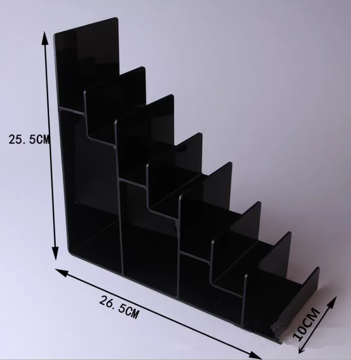Высококачественный черный кошелек стеллаж 1-7 слоев акрил Кошелек держатель для хранения стойки очки лак для ногтей, косметические подставка держатель