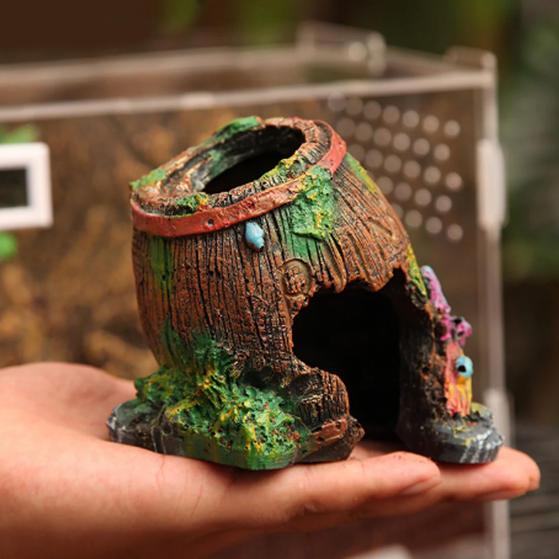 Resin Broken Barrel Aquarium Decorations Aquatic Caves