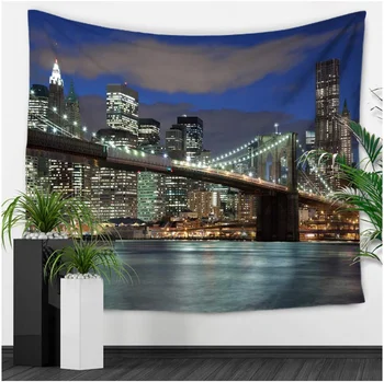 

Miracille City Street Bridge Printing Decorative Wall Art Tapestry Wall hanging Dorms Tapestries Beach Throw Towel Table Cloth