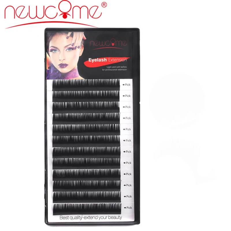 

NEWCOME High Quality All Size Volume Korea Silk Individual Eyelash Extension Synthetic Mink False Eye Lashes Make Up Buildings