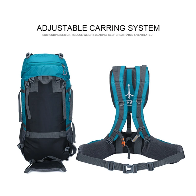 60L походный рюкзак Водонепроницаемый походный рюкзак для альпинизма со съемной системой переноски Большая Вместительная дорожная сумка