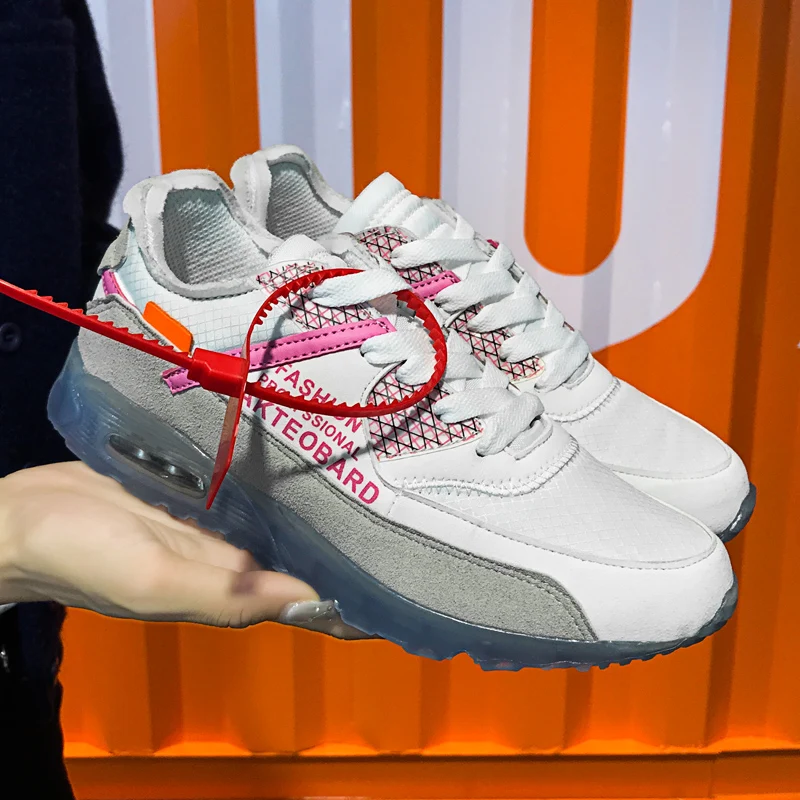 Официальный для мужчин и женщин Air кроссовки дышащие Maxes удобные 90 Off White Forces 1 Подушка кроссовки