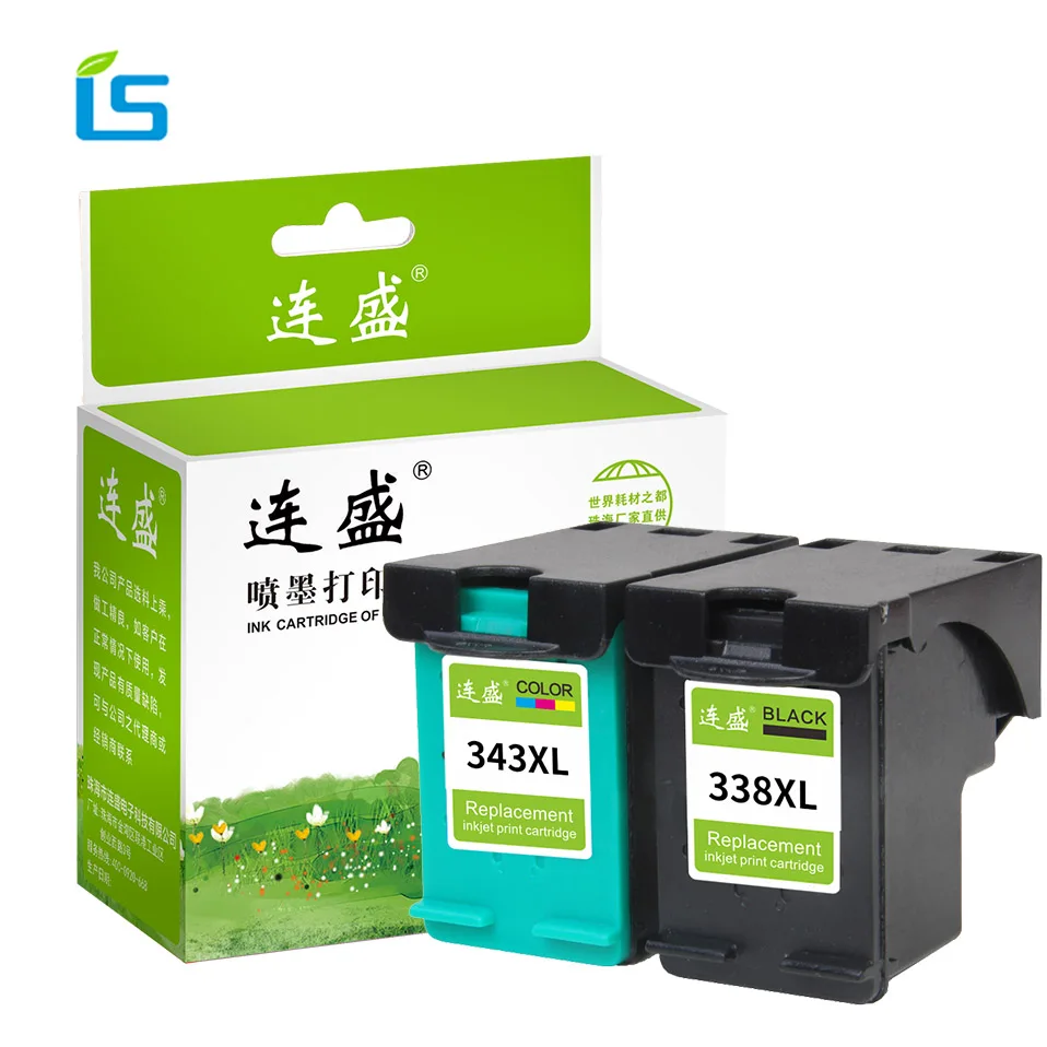 

2Pcs 338 343 XL Remanufactured ink cartridge 338XL 343XL Compatible for HP Deskjet 6540 5740 5745 6520 6540 460c 6620 6840