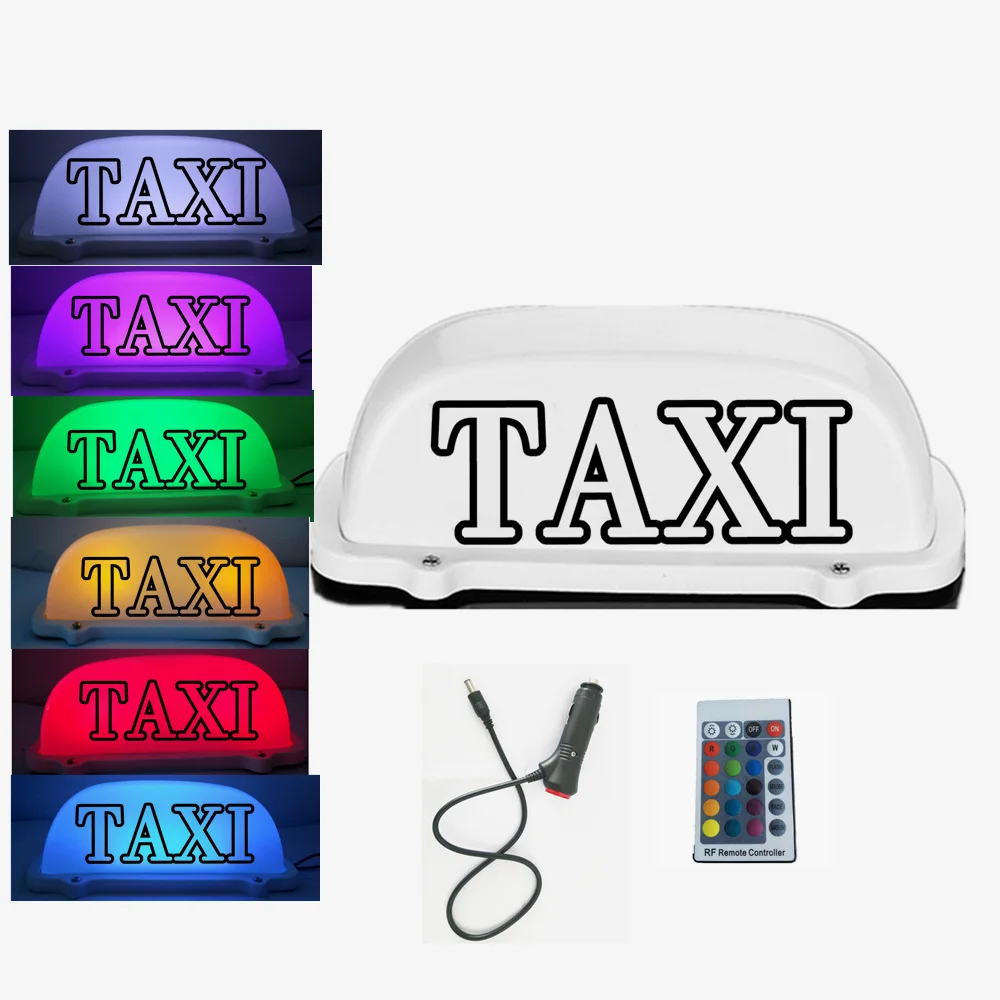 7 цветов Изменение RGB такси топ светильник Автомобильный светодиодный знак