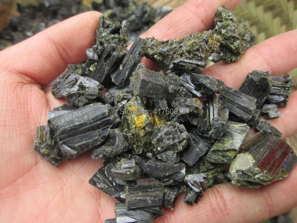 Natural-Ore-Raw-Green-Tourmaline-Cluster-Gems-Stone-Mineral-Specimens