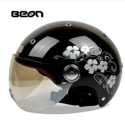 New arrival brand Beon vintage helmet Scooter motos motorbike capacetes retro motorcycle half face helmets - Цвет: flower