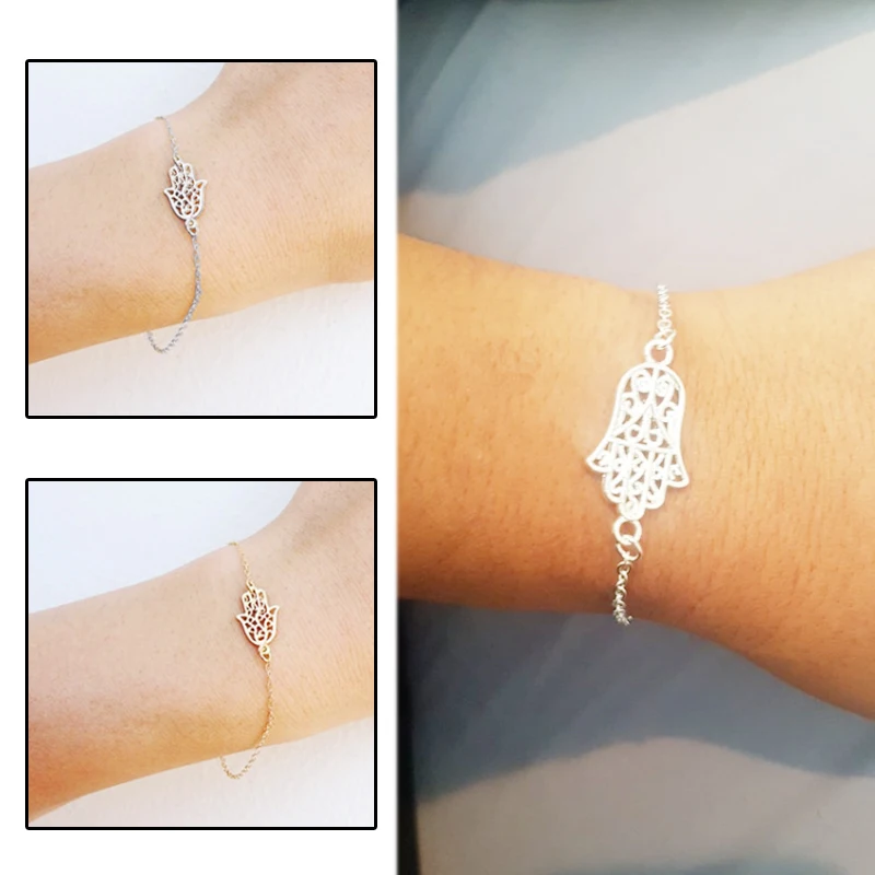 

Adjustable Golden 1PC 2018 New Arrival Hot Sale Girls Simple Silver Alloy Hand Bracelet Women Beautiful Hollow Out Finger Citron