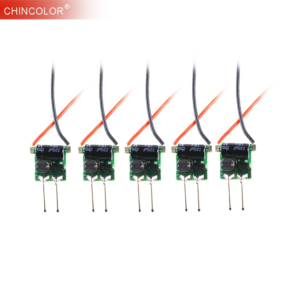 5 шт. светодиодный драйвер MR16 лампа трансформатор DC12V(1-3) X1W 2Pin низкое напряжение 2 фута 300 мА Постоянный ток 1 Вт 3 Вт Быстрая JQ