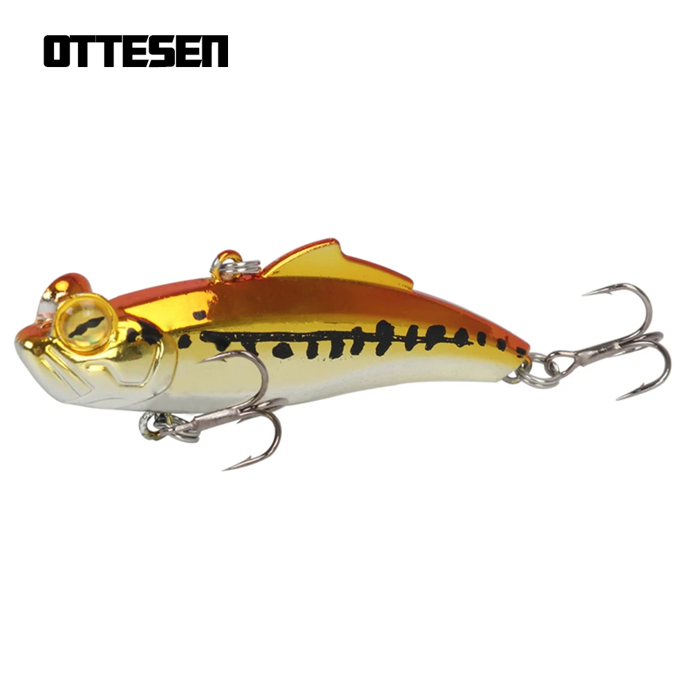 

OTTESEN 1pcs/lot 65mm 12g Japan vib fishing lure vibration sinking plastic hard bait winter ice fishing pike bait pesca peche