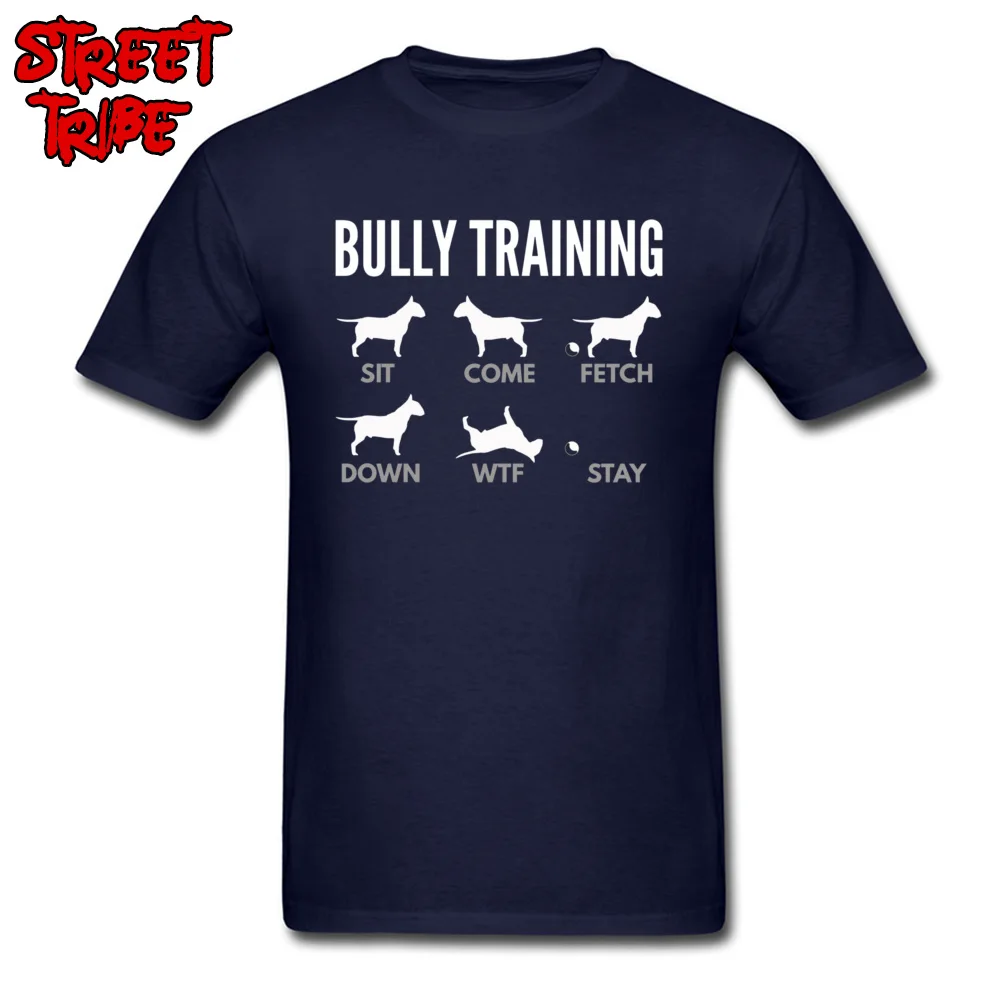 Coupons Men's T Shirt Round Neck Short Sleeve Cotton Gift Tops Shirts Party Tops T Shirt Top Quality English Bull Terrier Bully Training 13174 navy
