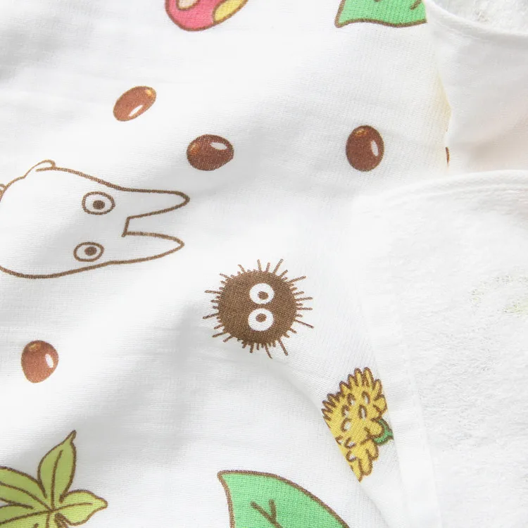 2 шт./лот, японские марлевые махровые полотенца из чистого хлопка Hayao Miyazaki's Totoro, полотенца для лица с принтом, Товары для новорожденных/младенцев/детей