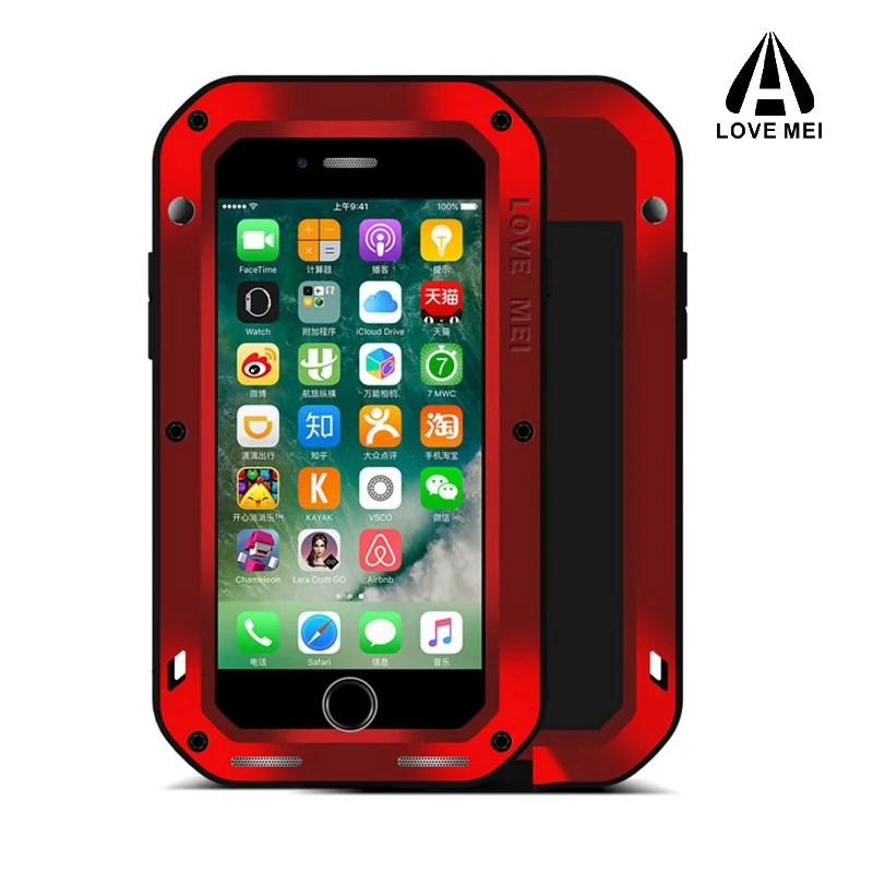 Чехол Love mei из алюминия и металла для iphone 7 защитный противоударный чехол +