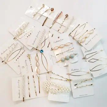 

3/4Pcs/Set Pearl Metal Hair Clips Women Hairpin Girls Hairpins Barrette Bobby Pin Hairgrip Hair Accessories Dropship New Arrival