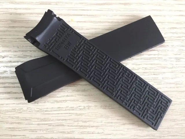 22mm T024417a Cinturino Nero Cinturino In Gomma Di Silicone Cinturino Per T024 T 22mm T024417a Cinturino Nero Cinturino In Gomma Di Silicone Cinturino Per T024 T