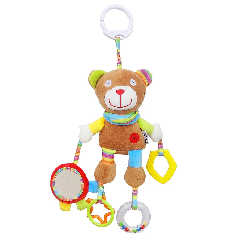 Детские игрушки 0-12 месяцев, Мультяшные плюшевые животные, детские погремушки, коляска, игрушки с прорезывателем, зеркало, Bebe Oyuncak Brinquedos Para Bebe - Цвет: H42W10 CM