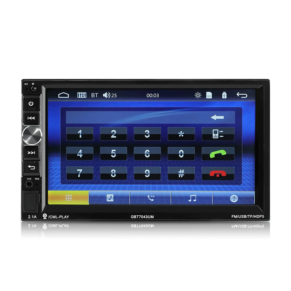 7043UM автомобильное радио с Bluetooth 7 &quot1024*600 двойной Din автомобильный Mp5 плеер стерео