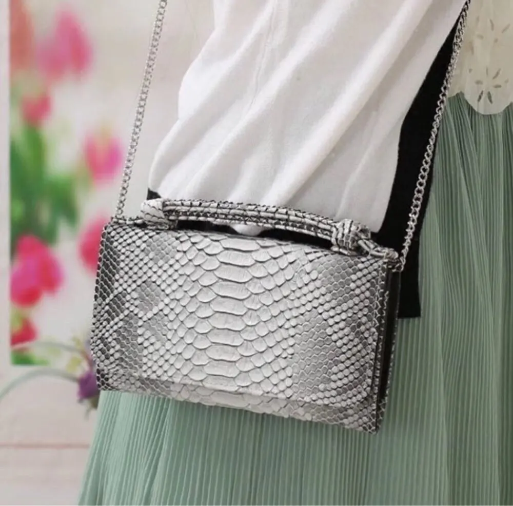 XMESSUN модный клатч из воловьей кожи на одно плечо сумка через плечо с узором «крокодиловая кожа» модная сумка с цепочкой - Цвет: Beige