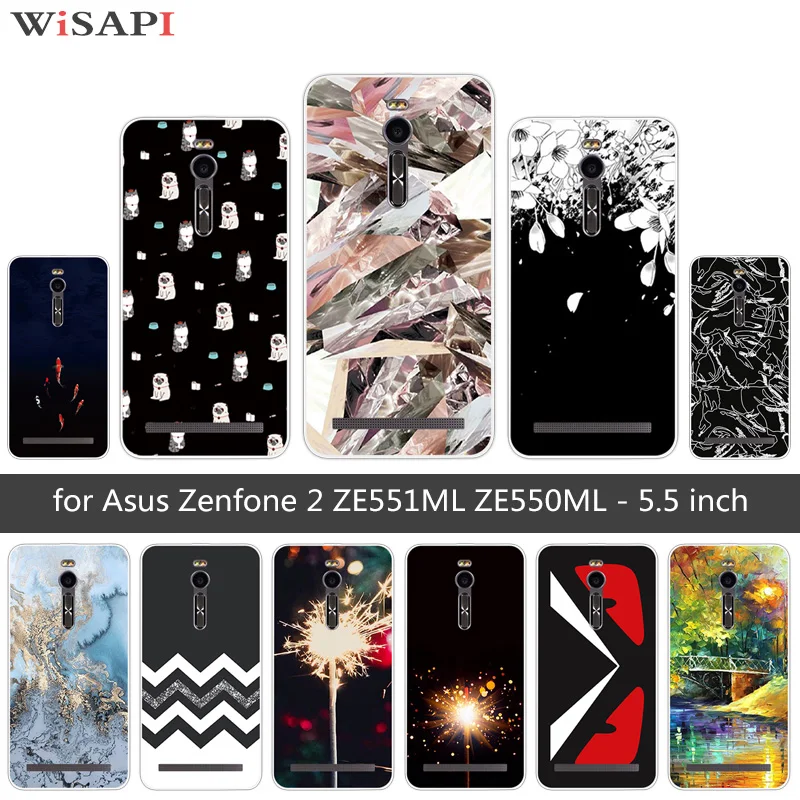 Для Asus Zenfone 2 ZE551ML чехол для телефона мягкий силиконовый Темный задний Чехол TPU