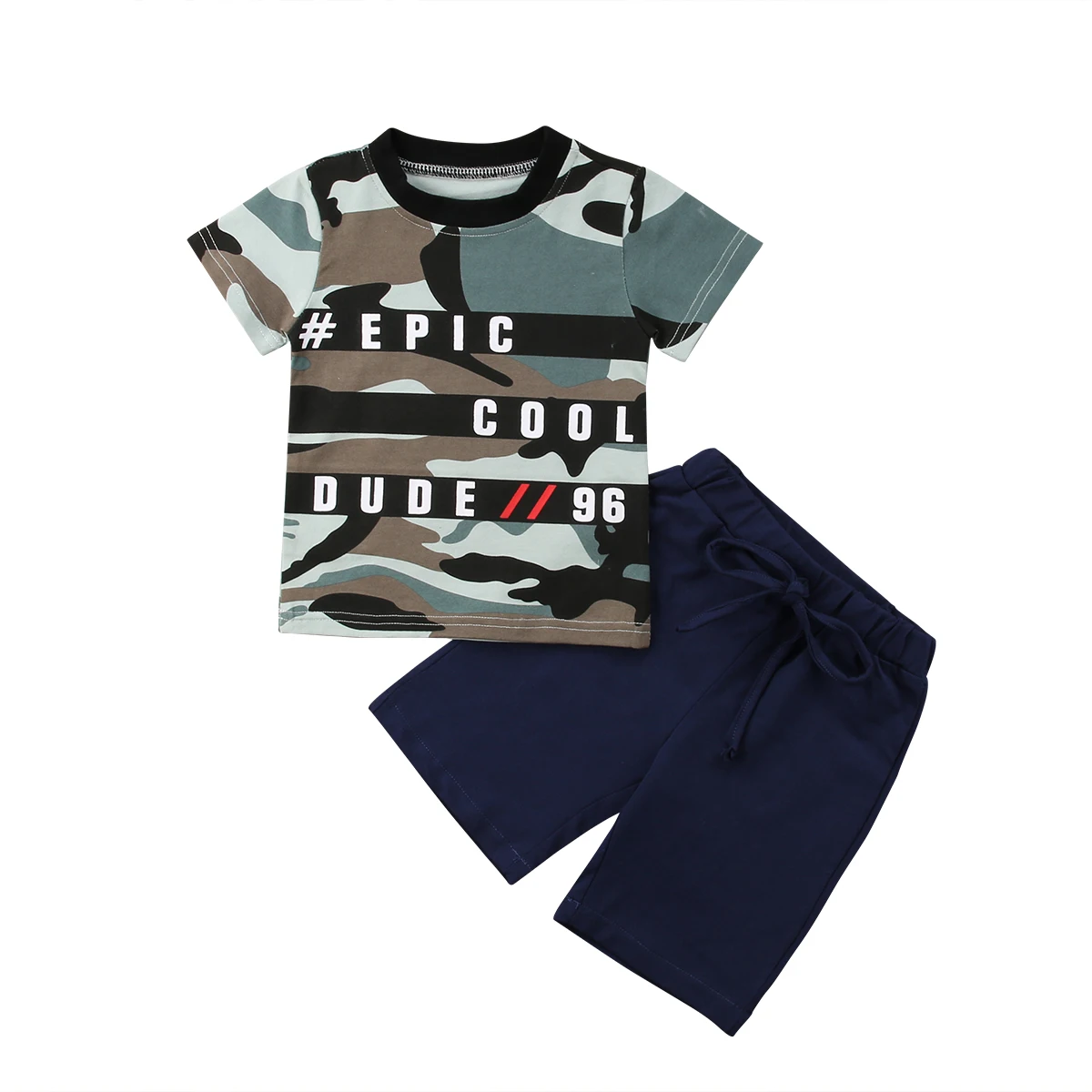 

Summer 2Pcs Kids Baby Boy Camo T-shirt Tops Short Pants Army Green Letter Print Cool Outfits Toddler Clothes