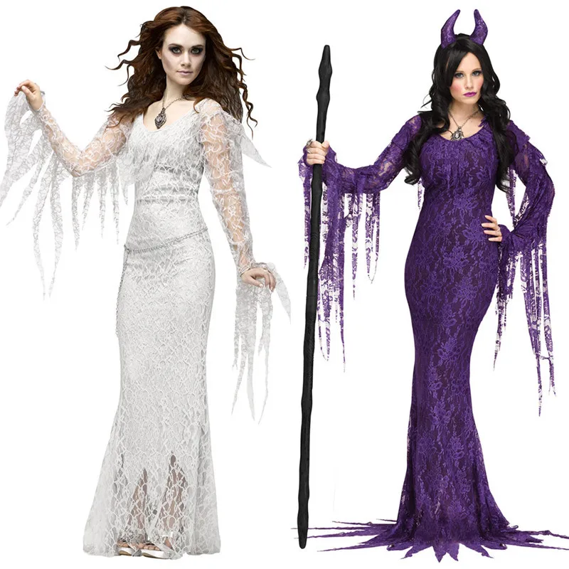 

Costumes Halloween Party Witch Role-playing Female Ghost Vampire Scary Cloak Evil Stage Adult Cosplay Costumes Long Fancy Dress