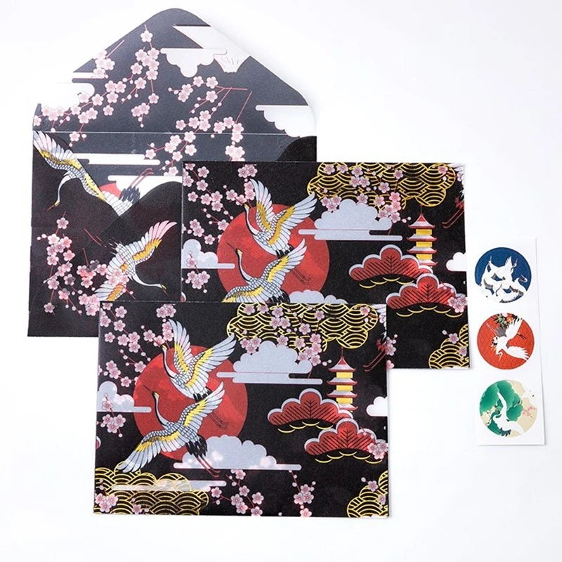 Mo. Card fashion Japan style серия канцелярские бумажные конверты 1 лот = 3 шт+ 3 шт наклейки
