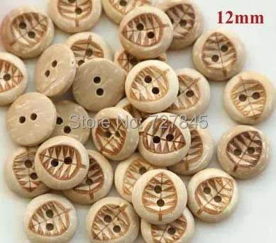 

50pcs/lot Size:12mm Leaf Coconut Buttons Garment Button Accessories(SS-k1127)