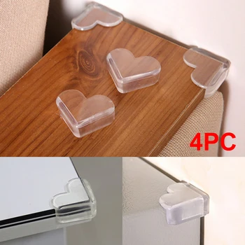 

4Pcs Love Heart Shape Child Safety Corner Protector Soft PVC Transparent Desk Table Corner Protection Cover Safe Cushion