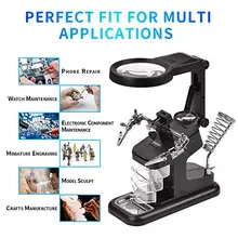 FEITA светодиодный светильник помогает лупа для рук Station-3X 4.5X 25X увеличительное стекло подставка с зажимом и зажимами для пайки