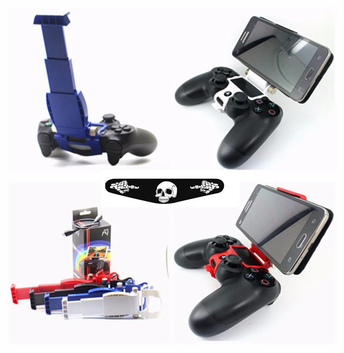 

Clamp Cell Phone Clamp Smart Clip Holder Handle Bracket Support Stand for Playstation 4 PS4 Slim PS4 Pro Controller+LED Sticker