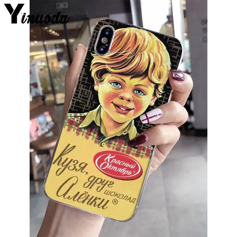 Yinuoda alenka شريط ونكا الشوكولاته TPU لينة سيليكون شفاف الهاتف حقيبة لهاتف أي فون X XS ماكس 6 6 S 7 7 زائد 8 8 زائد 5 5 S XR