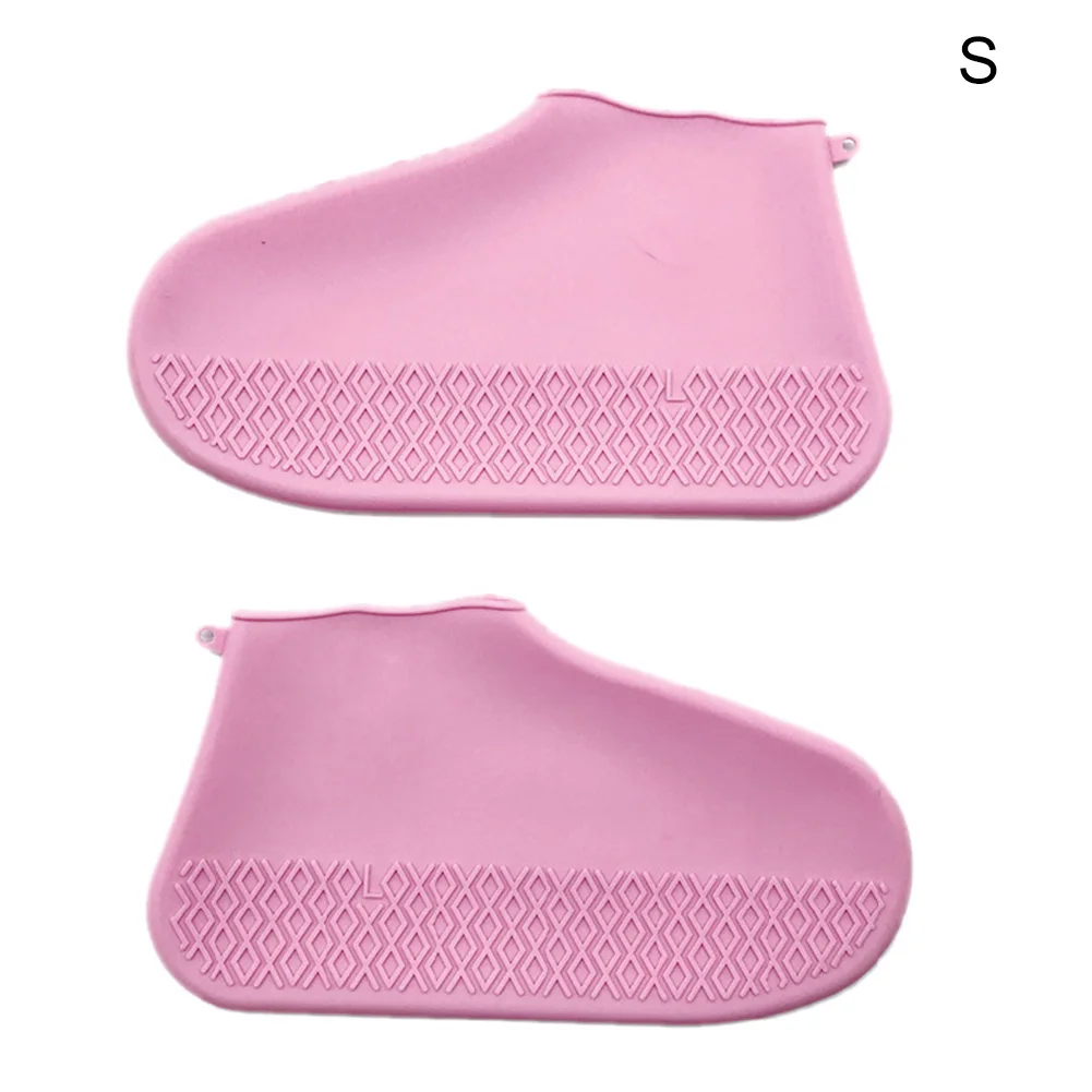 Pink S 1 пара удобных силиконовых ботинок Многоразовые водонепроницаемые ботинки непромокаемые сапоги Нескользящие износостойкие@ LS - Цвет: Pink S