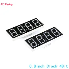10 шт. 0,8 дюймов 4Bit 7-сегментный Дисплей часы цифровая трубка общий анод сегмент светодиодный красный DIY 7Pin электронная доска
